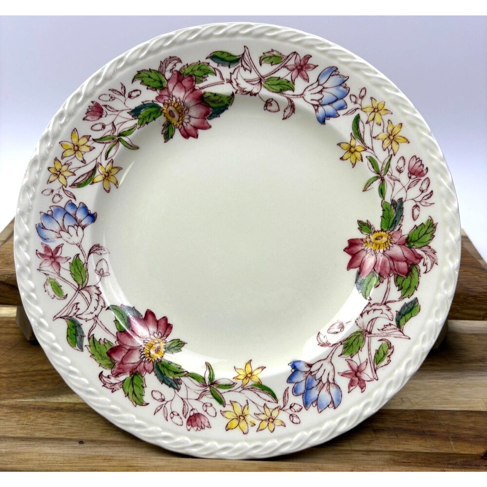 VTG Vernon Kilns Dolores Floral Dinner Plate 9.5” USA